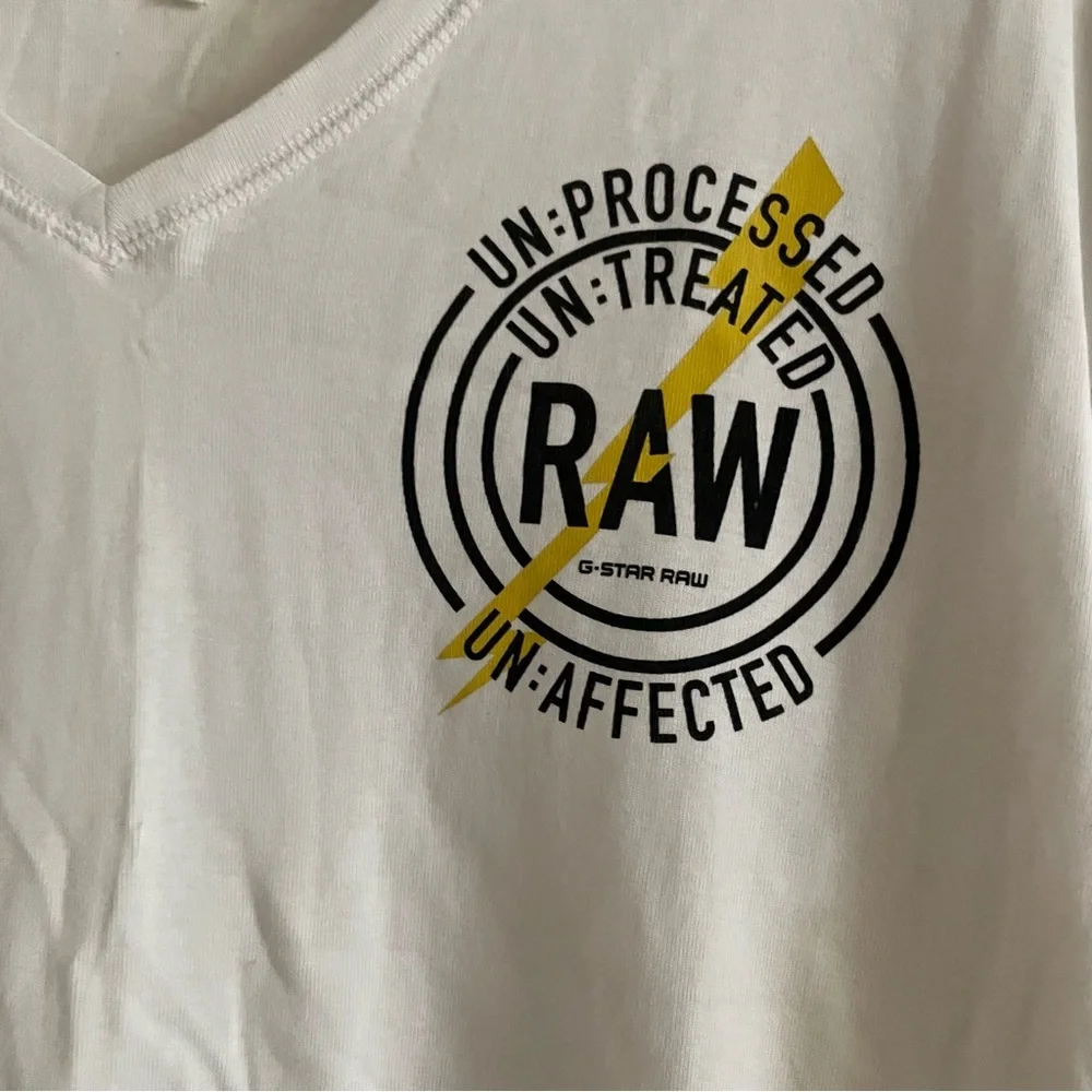G-Star raw White Short Sleeve Tee vneck size 3X